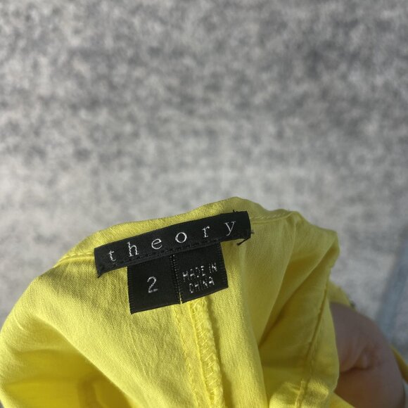 Theory Dress Womens 2 Yellow Strappy Slip Sundress Summer Party Casual Mini - Picture 6 of 6